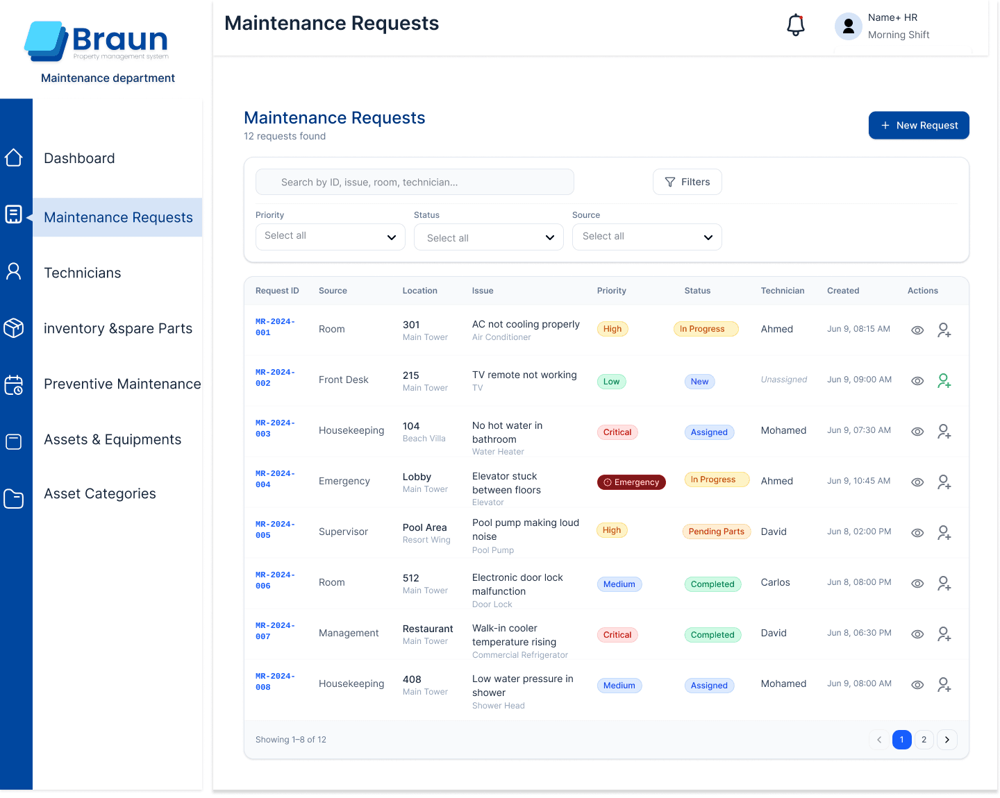 Maintenance module preview